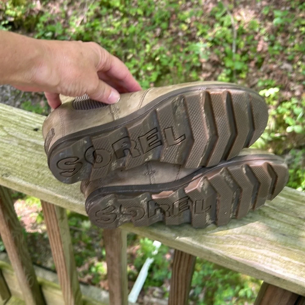 Sorel Beige Brown Chelsea Ankle Booties